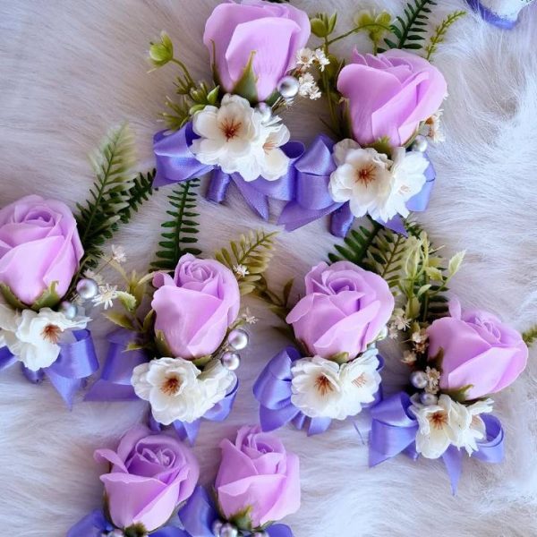 8 Cocarde Nunta, Miri si Nasi, mov alb