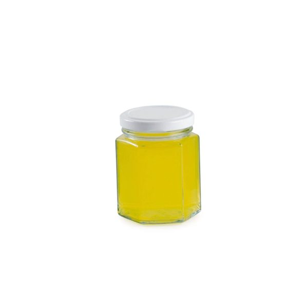 Borcan sticla hexagonal, marturii, 196ml
