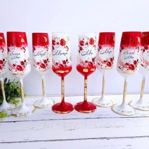 Set 8 pahare, Miri si Nasi, Gold&Redlips