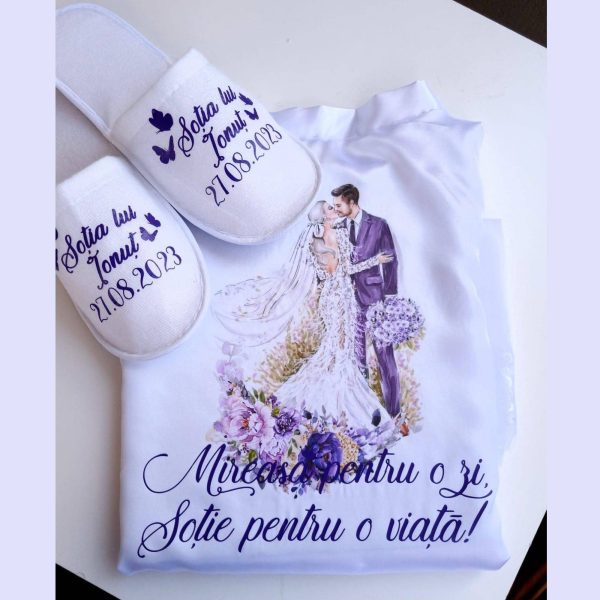 Set Halat si Papuci personalizate