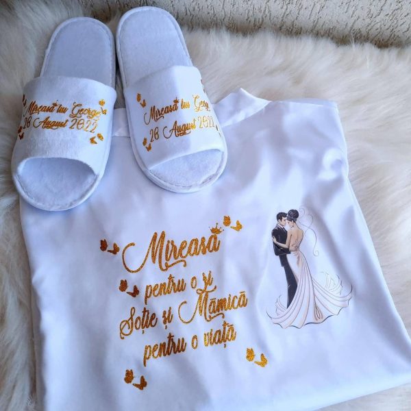 Set Halat si Papuci personalizate