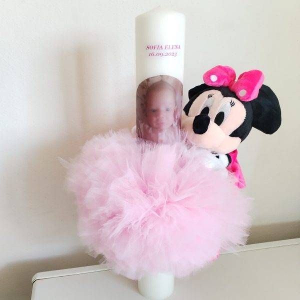 Lumanare BOTEZ,MINNIE, Personalizata, 40cm