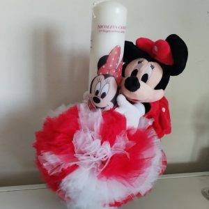 Lumanare Botez Minnie, Personalizata, 40cm