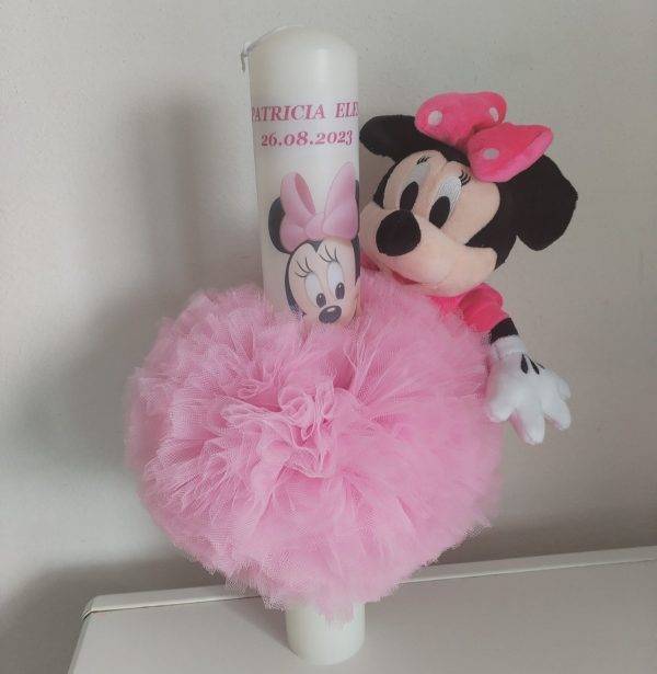 Lumanare BOTEZ,MINNIE, Personalizata, 40cm
