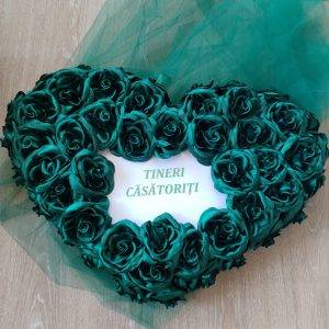 Imagine WhatsApp 2024-09-27 la 19.50.47_6e5b6ece Ornament Masini Inima Verde,Trandafiri Artificiali ,60/40 cm