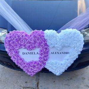 Imagine WhatsApp 2024-09-27 la 19.52.01_29f6d0e0 Ornament Masini Inima Dubla MOV cu Alb,80/40 cm