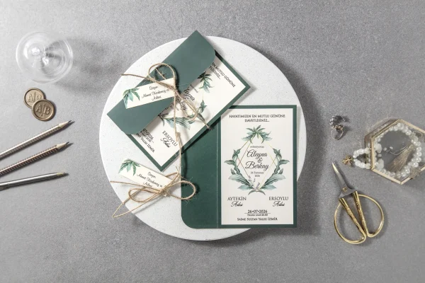 Invitatii de Nunta cu Crengute si Flori( 7002-fen-25).