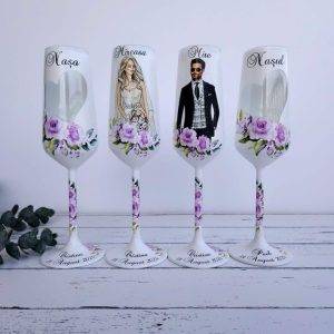 Imagine WhatsApp 2025-03-07 la 10.21.14_27767bf2 Set 4 pahare, Miri si Nasi, albe, Albe cu Inima Decupata si Flori!