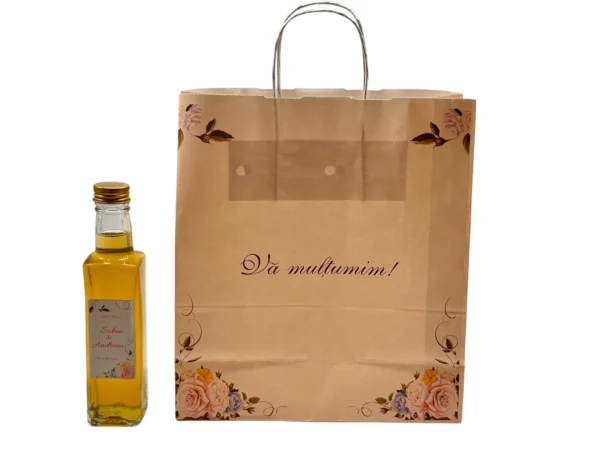 Set Marturii 106: punga, sticla 200ml, capac, eticheta personalizata!