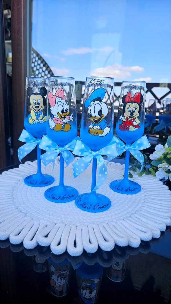 Set 4 Pahare personalizate pentru botez cu desene Disney!