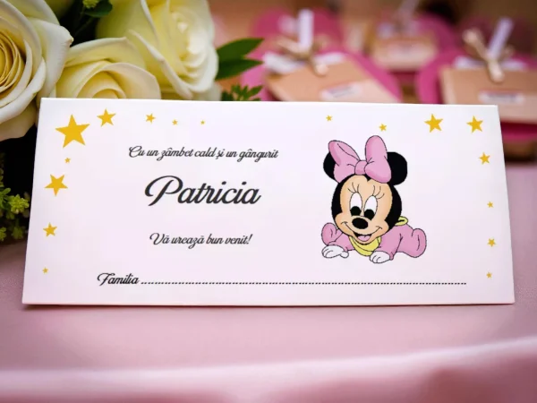 Plicuri de bani botez cu Minnie Roz(M3621B)!