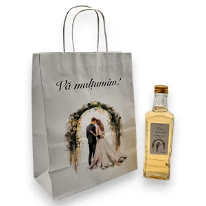 Set Marturii 220: punga+ sticla Freia(250 ml)+capac+eticheta personalizata!