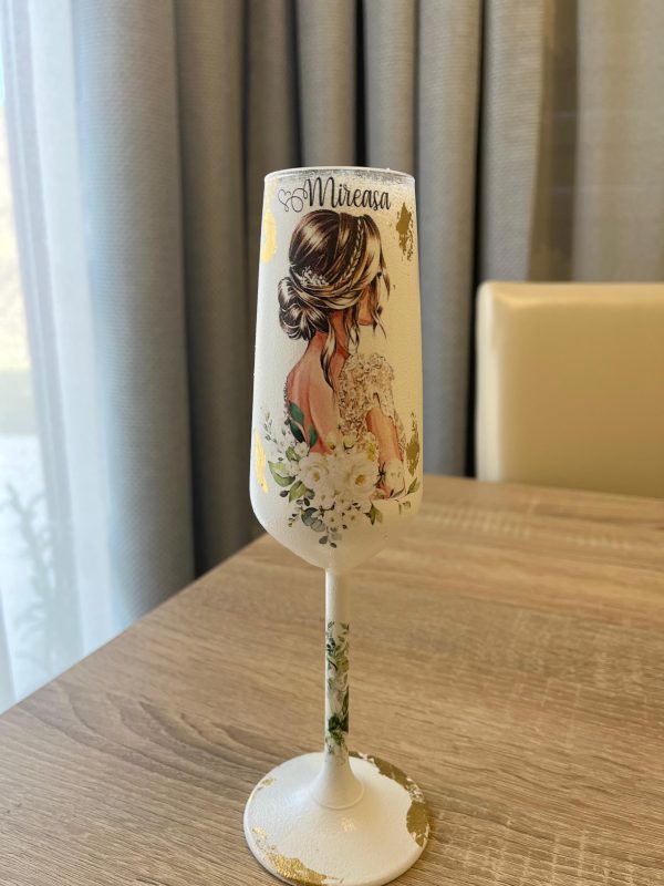 Set 2 Pahare personalizate pentru nunta(motive florale sau desene)!