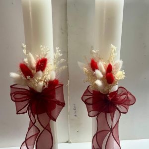Lumanari Nunta Miri sau Nasi, Personalizate din Plante Uscate si Fundita Visinii!