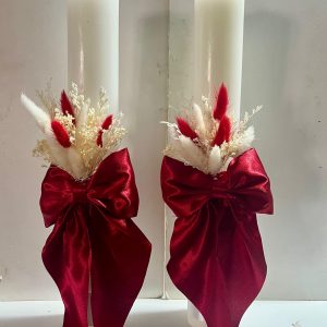 Lumanari Nunta Miri, Personalizate din Plante Uscate si Fundita Visinii!