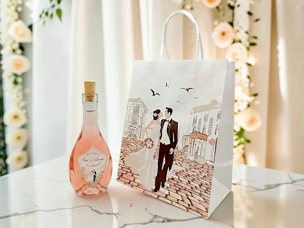 SET PUNGA NUNTA+ STICLA 250ml+DOPURI+ETICHETA PERSONALIZATA!