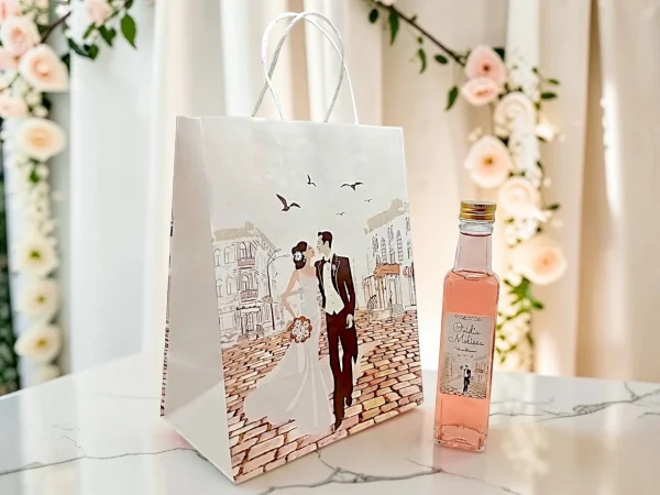 SET PUNGA NUNTA+ STICLA 200ml+DOPURI+ETICHETA PERSONALIZATA!