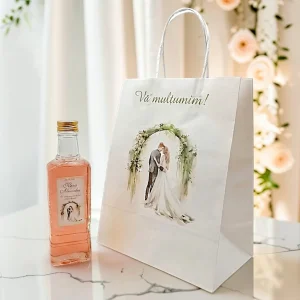SET PUNGA NUNTA+ STICLA 250ml+DOPURI+ETICHETA PERSONALIZATA!