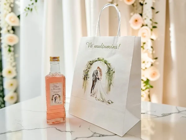 SET PUNGA NUNTA+ STICLA 250ml+DOPURI+ETICHETA PERSONALIZATA!