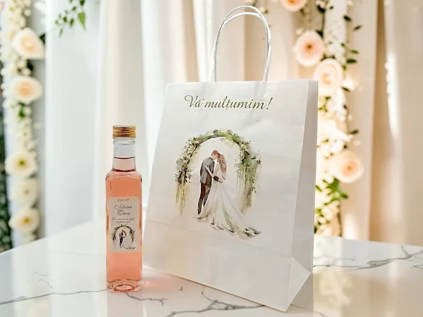 SET PUNGA NUNTA+ STICLA 200ml+DOPURI+ETICHETA PERSONALIZATA!
