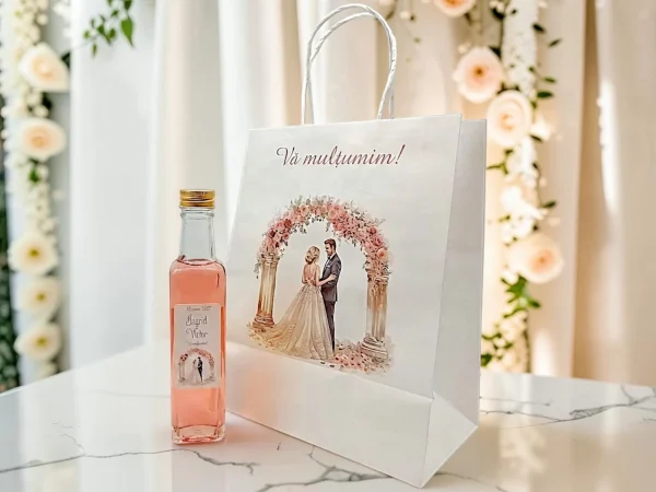 SET PUNGA NUNTA+ STICLA 200ml+DOPURI+ETICHETA PERSONALIZATA!