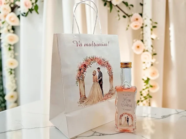 SET PUNGA NUNTA+ STICLA 200ml+DOPURI+ETICHETA PERSONALIZATA!