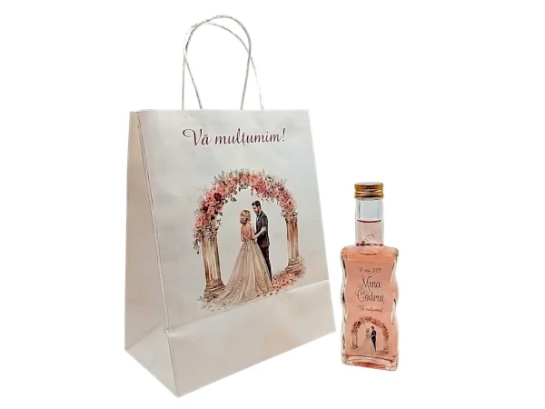 SET PUNGA NUNTA+ STICLA 200ml+DOPURI+ETICHETA PERSONALIZATA!