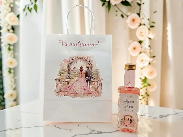 SET PUNGA NUNTA+ STICLA 200ml+DOPURI+ETICHETA PERSONALIZATA!