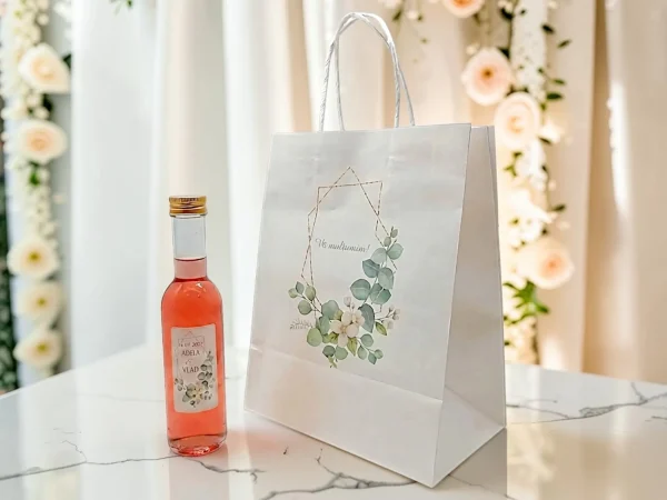 SET PUNGA NUNTA+ STICLA 200ml+DOPURI+ETICHETA PERSONALIZATA!