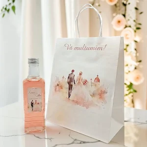 SET PUNGA NUNTA+ STICLA 250ml+DOPURI+ETICHETA PERSONALIZATA!