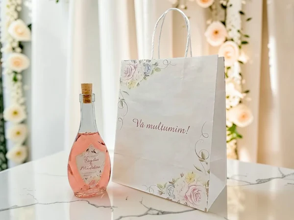 SET PUNGA NUNTA+ STICLA 250ml+DOPURI+ETICHETA PERSONALIZATA!