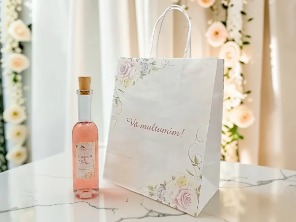 SET PUNGA NUNTA+ STICLA 200ml+DOPURI+ETICHETA PERSONALIZATA!